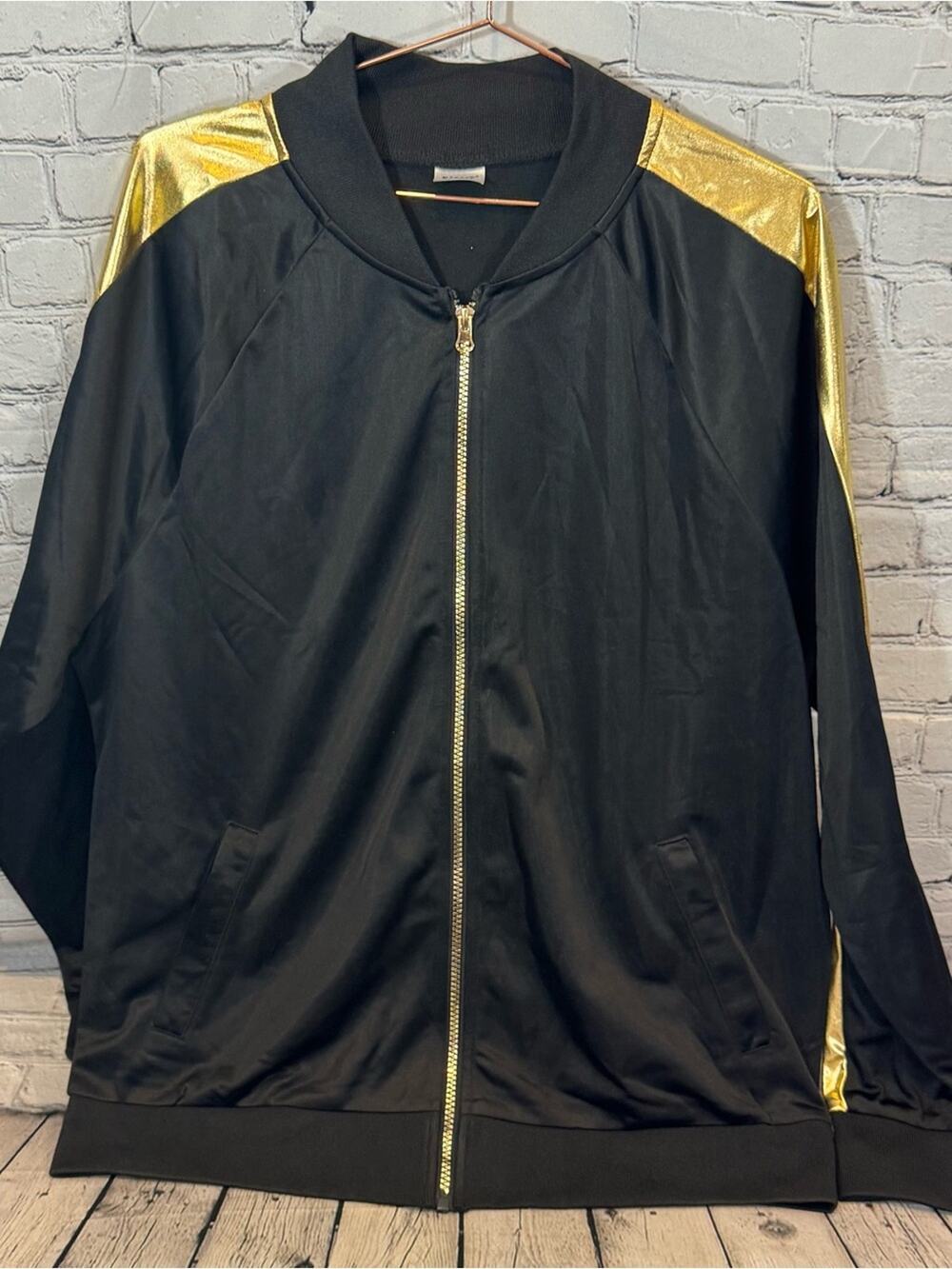 Spirit Halloween Black and Gold Track Jacket